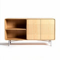 Houten tv-meubel met witte deuren 90 x 40 x 70cm voor diverse ruimtes