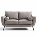 Tweepersoonsbank in grijs met fabric en metalen poten afmetingen 150 x 80 x 85cm