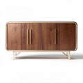 Eikenhouten kast met gouden handgrepen afmetingen 120 x 40 x 75cm
