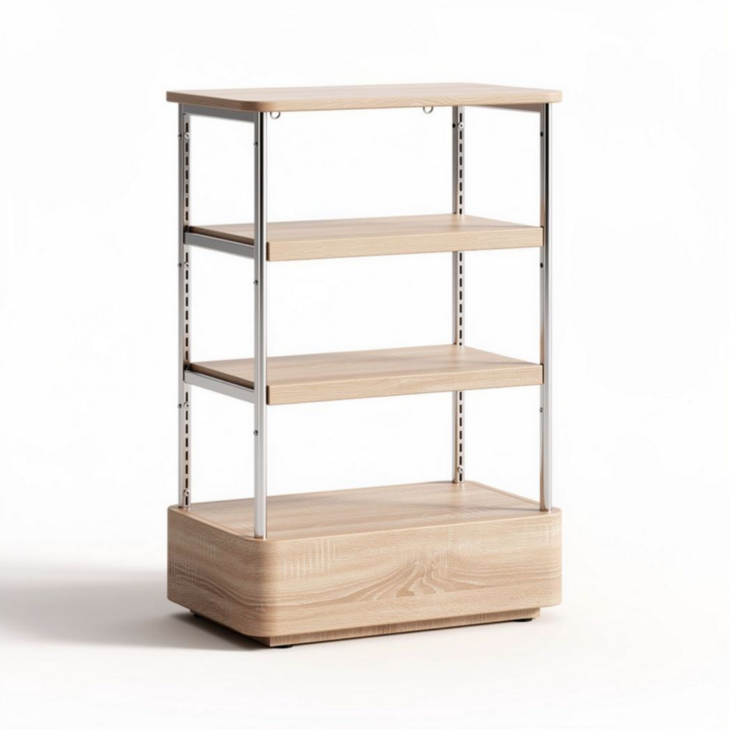 Houten open kast met metalen frame 80 x 40 x 130cm voor opslag en presentatie