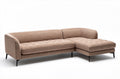 L-vormige hoekbank van stof in beige met afmetingen 200 x 80 x 85 cm